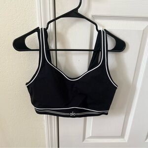 ALO Yoga Black and White Trim Sports Bra